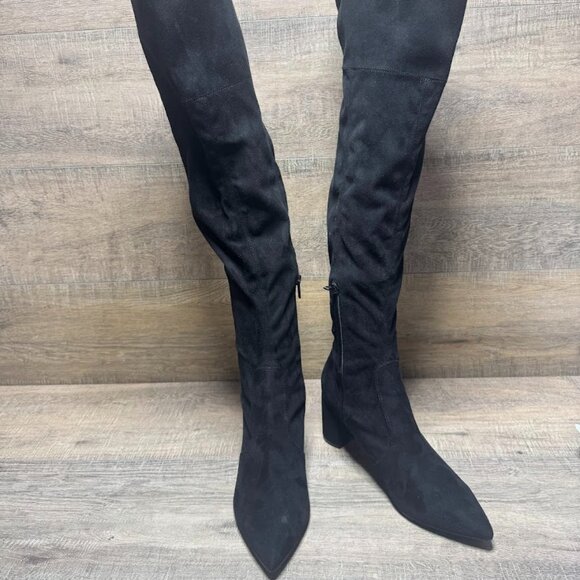 Calvin Klein Black Suede Thigh High Boots Women's Size 10 - Picture 7 of 8